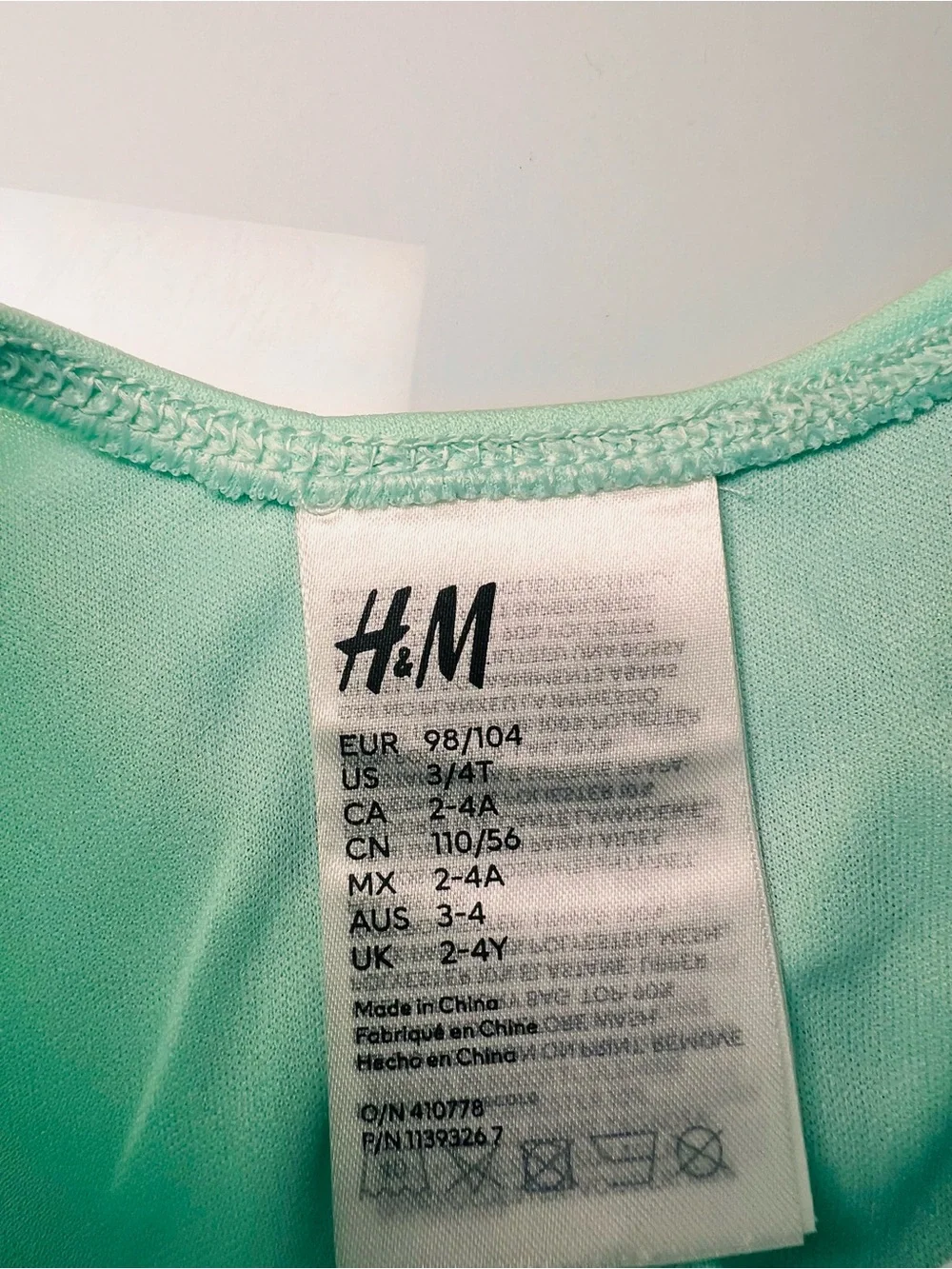 H&M Mint Unicorn Tutu Dress with Gold Ears & Neon Tulle